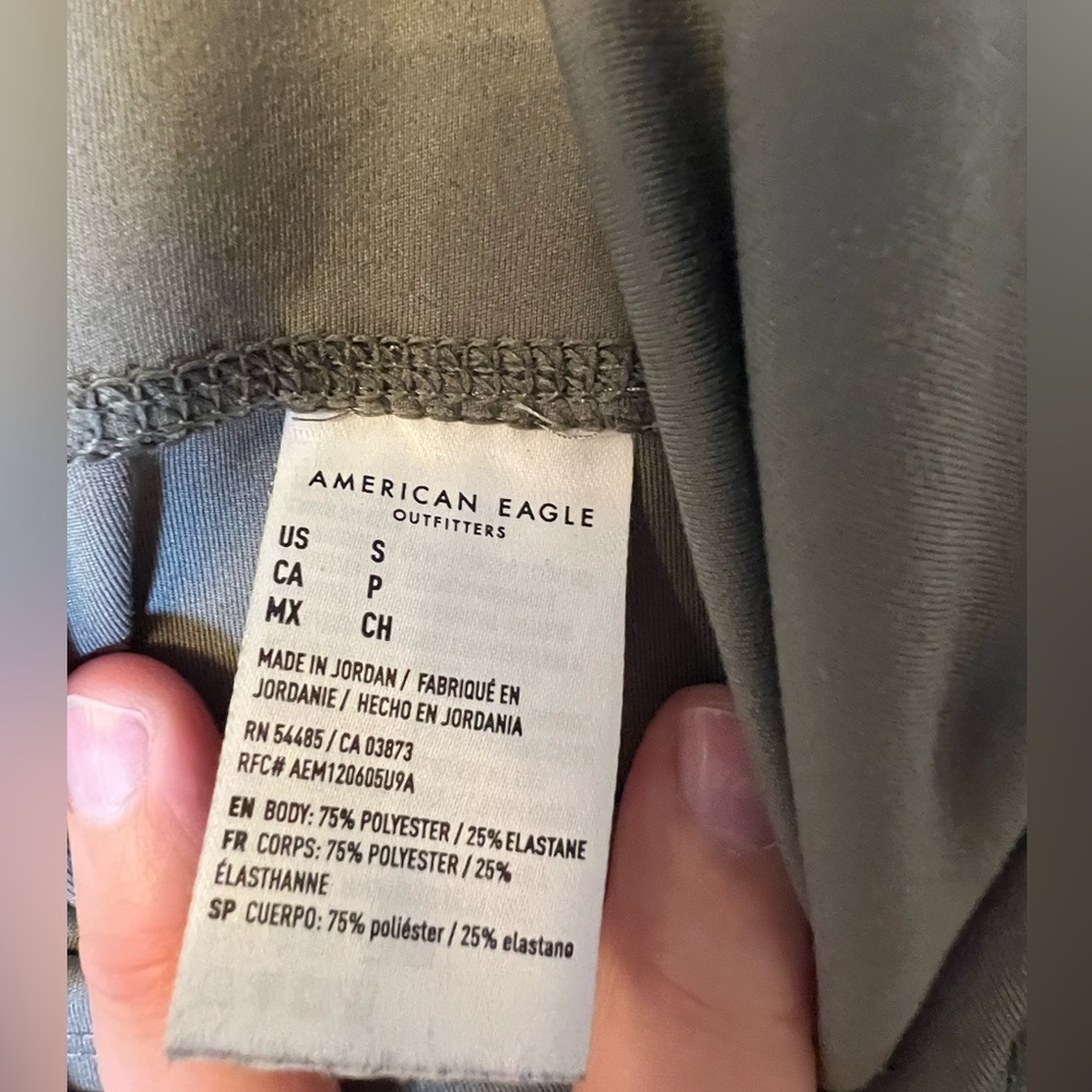 American Eagle The Everything High-Waisted Flare Leggings in Olive Small - Picture 7 of 8